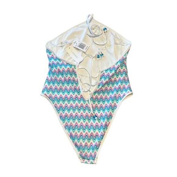 L*Space Maribella One Piece Chevron Swimsuit NWT - Picture 4 of 6